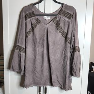 Knox Rose Peasant Blouse Beautiful Embroidery XXL
